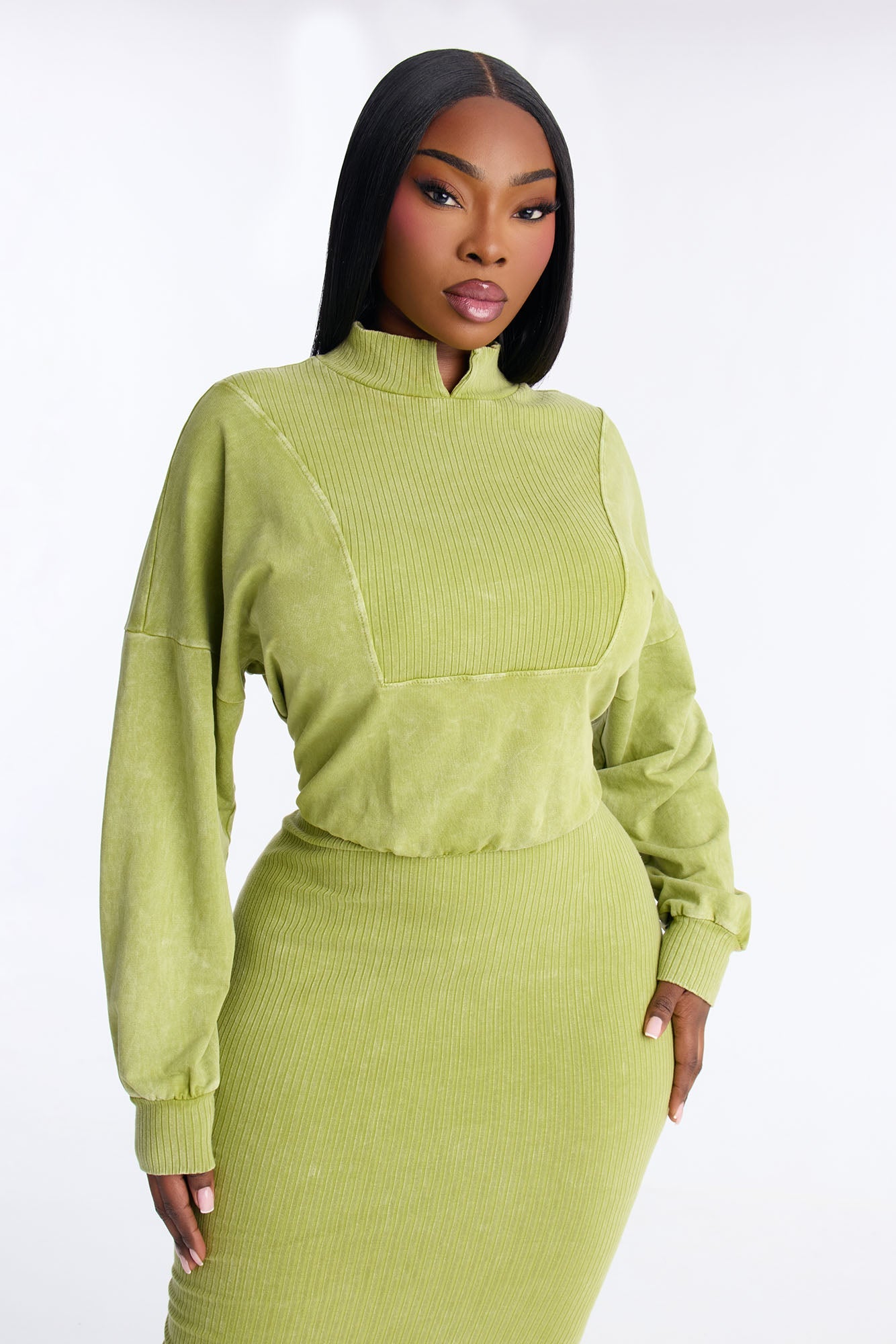 Chey Sweater Midi Dress - Sage