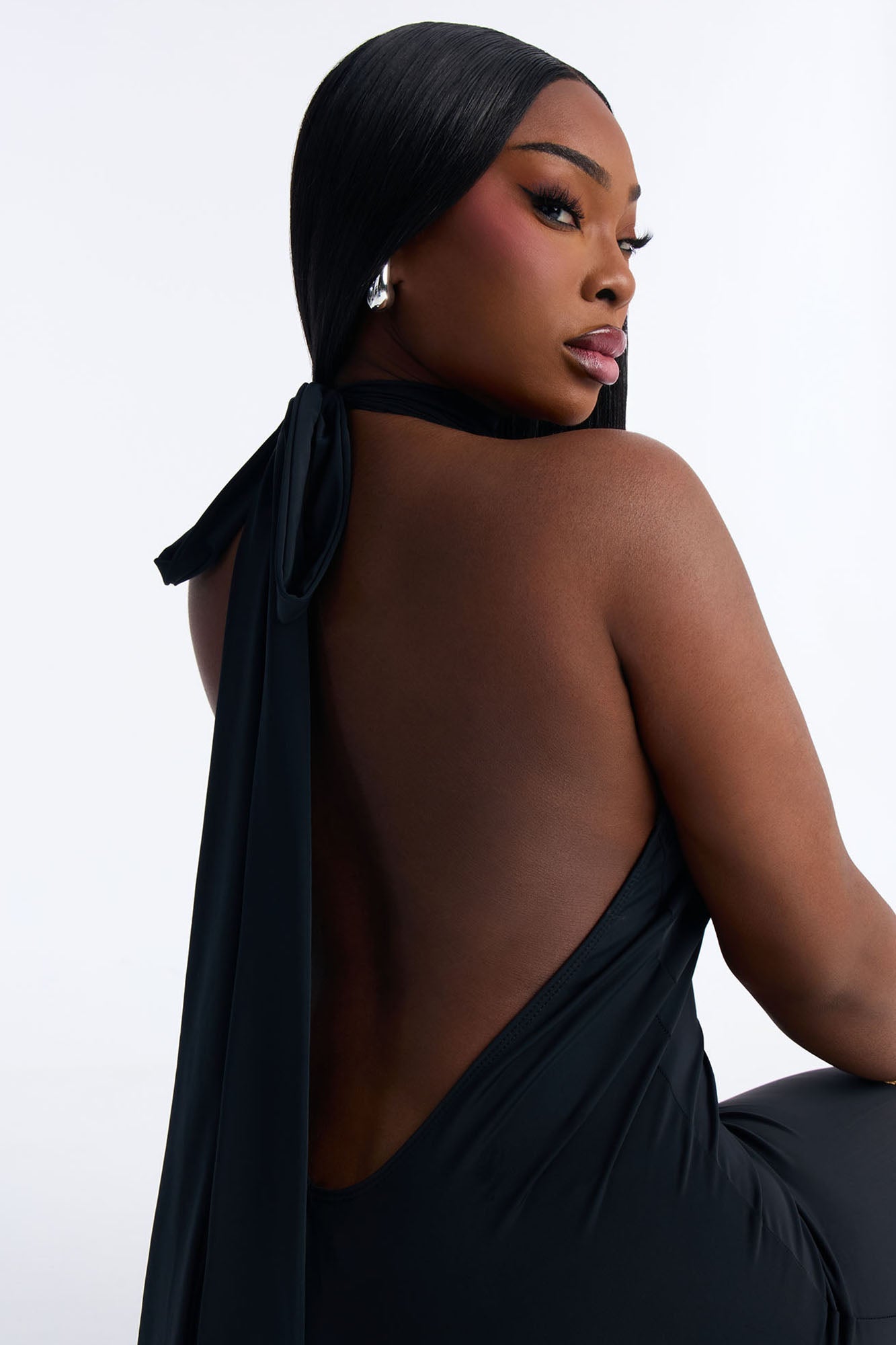 Kaia Halter Capri Catsuit - Black