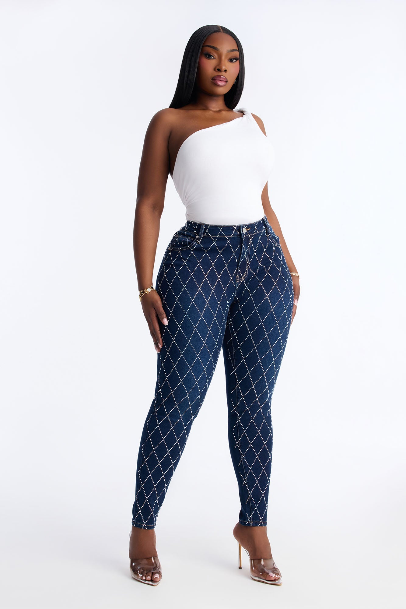 Bronx Baby Embellished Skinny Jeans - Dark Wash
