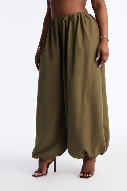 Ember Poplin Balloon Jogger Pant 31″ - Olive