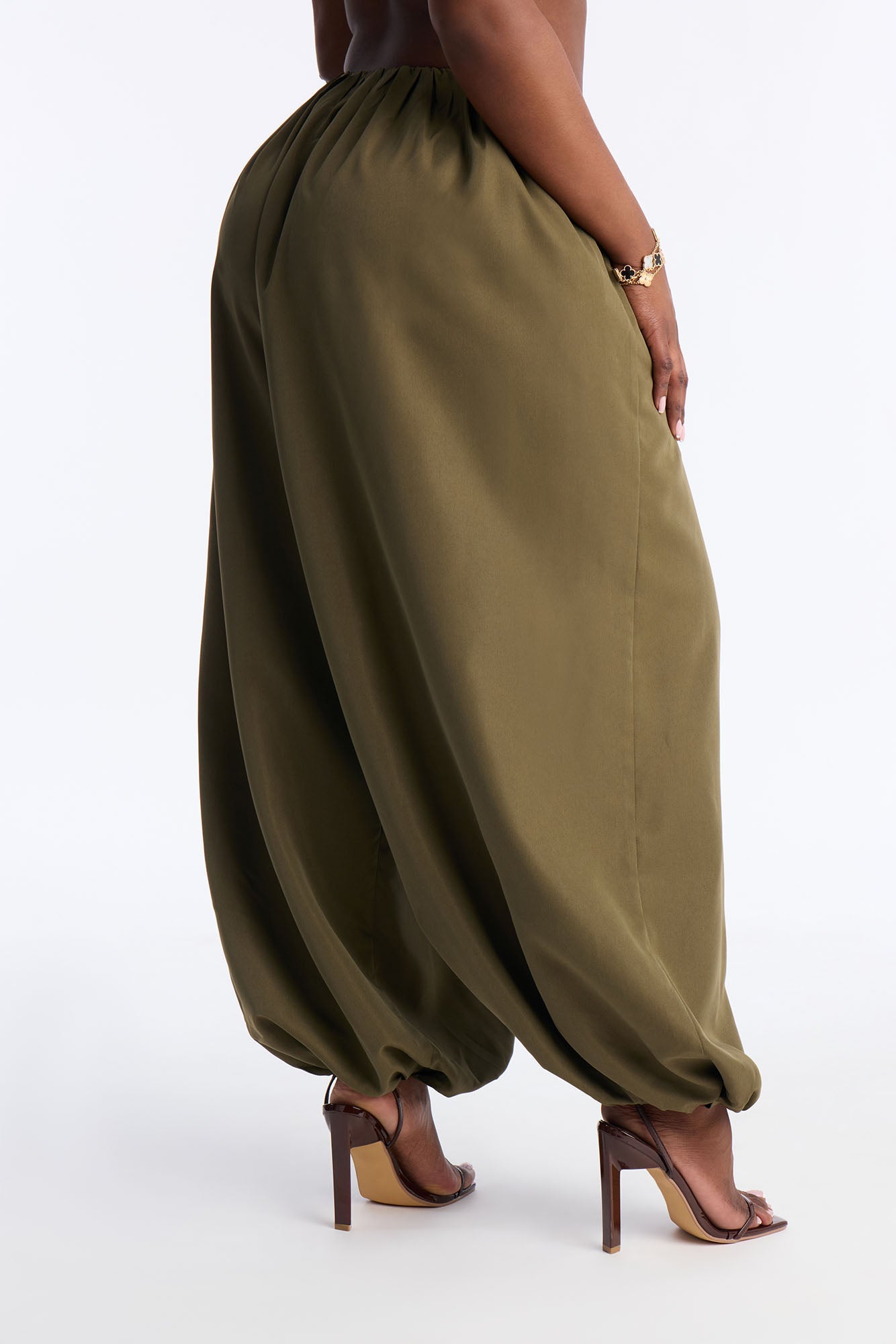 Ember Poplin Balloon Jogger Pant 31″ - Olive