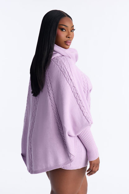 Bundle Me Up 3 Piece Sweater Skirt Set - Lilac