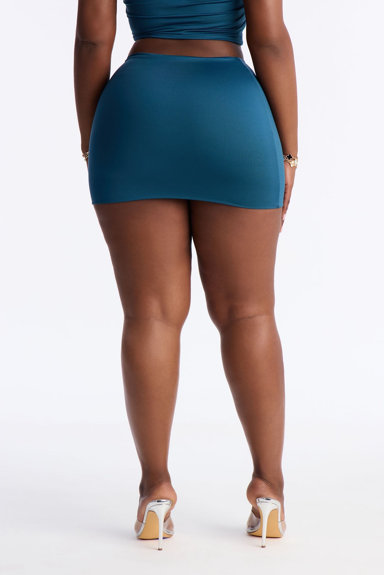 Contour Double Lined Mini Skirt - Teal