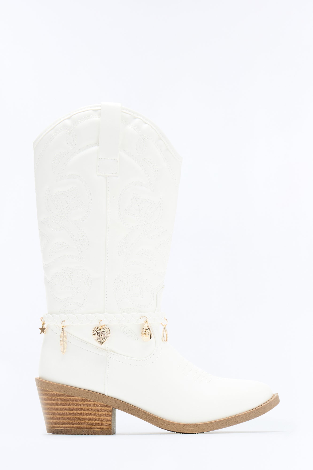 Mini Steve Madden Charming Girl Cowboy Boots - White