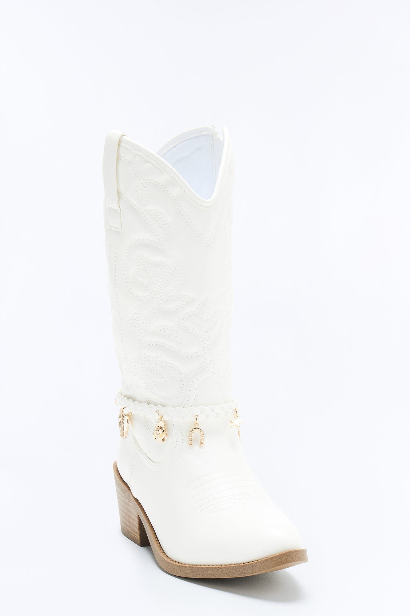 Mini Steve Madden Charming Girl Cowboy Boots - White