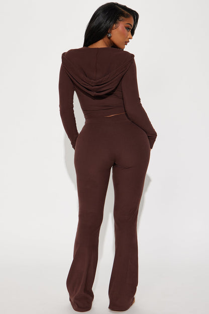 On To Go Hoodie Pant Set - Brown