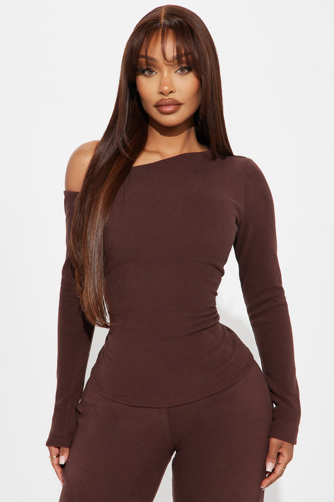 Maya Off Shoulder Pant Set - Brown