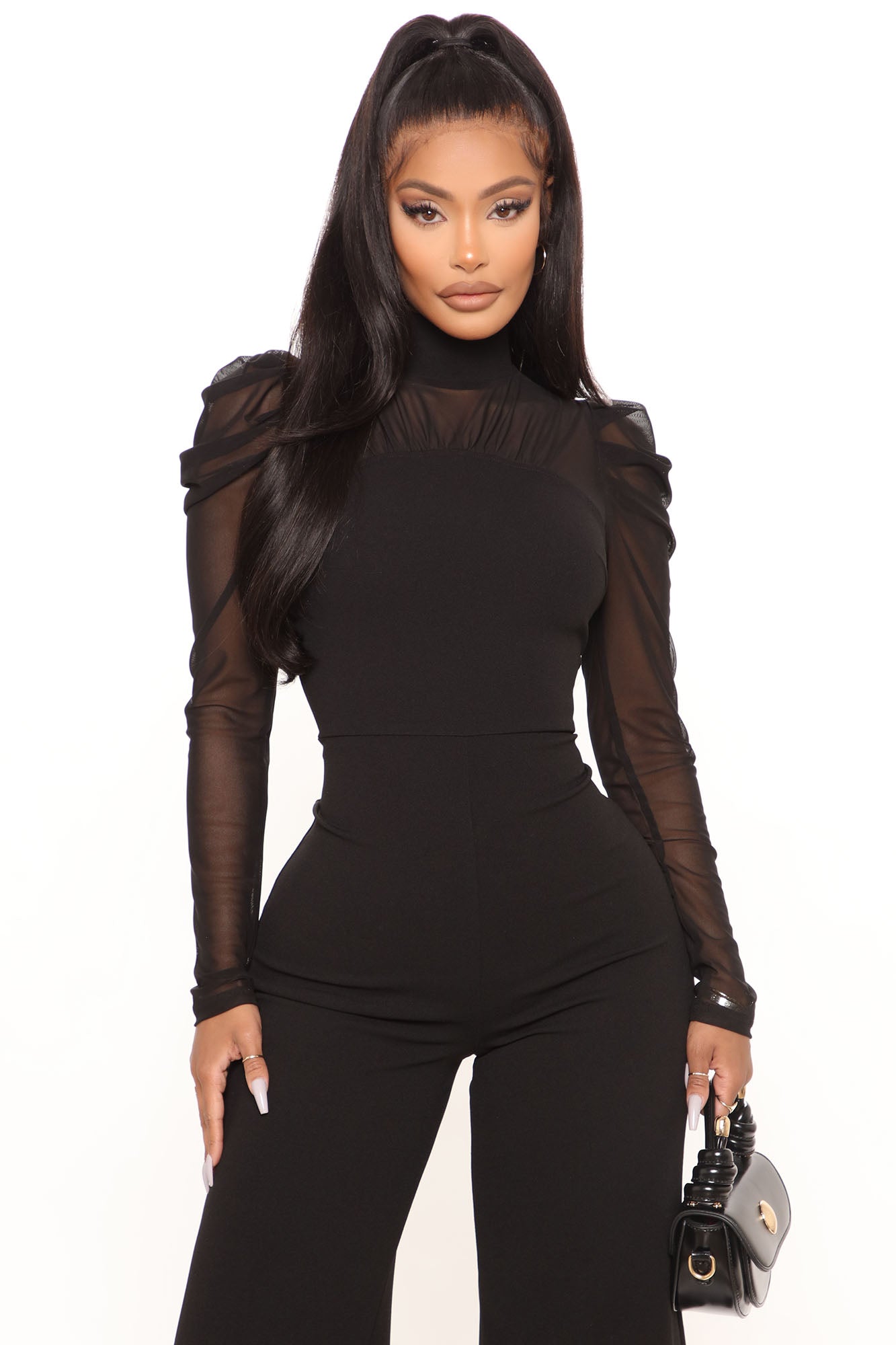 Keep It Classy Mesh Jumpsuit - Black