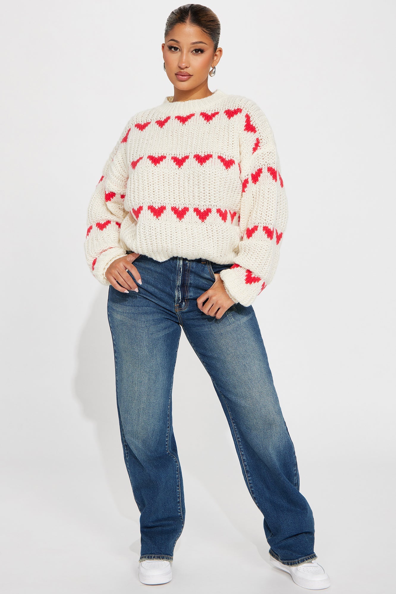 Sweetest Love Sweater - Red/White