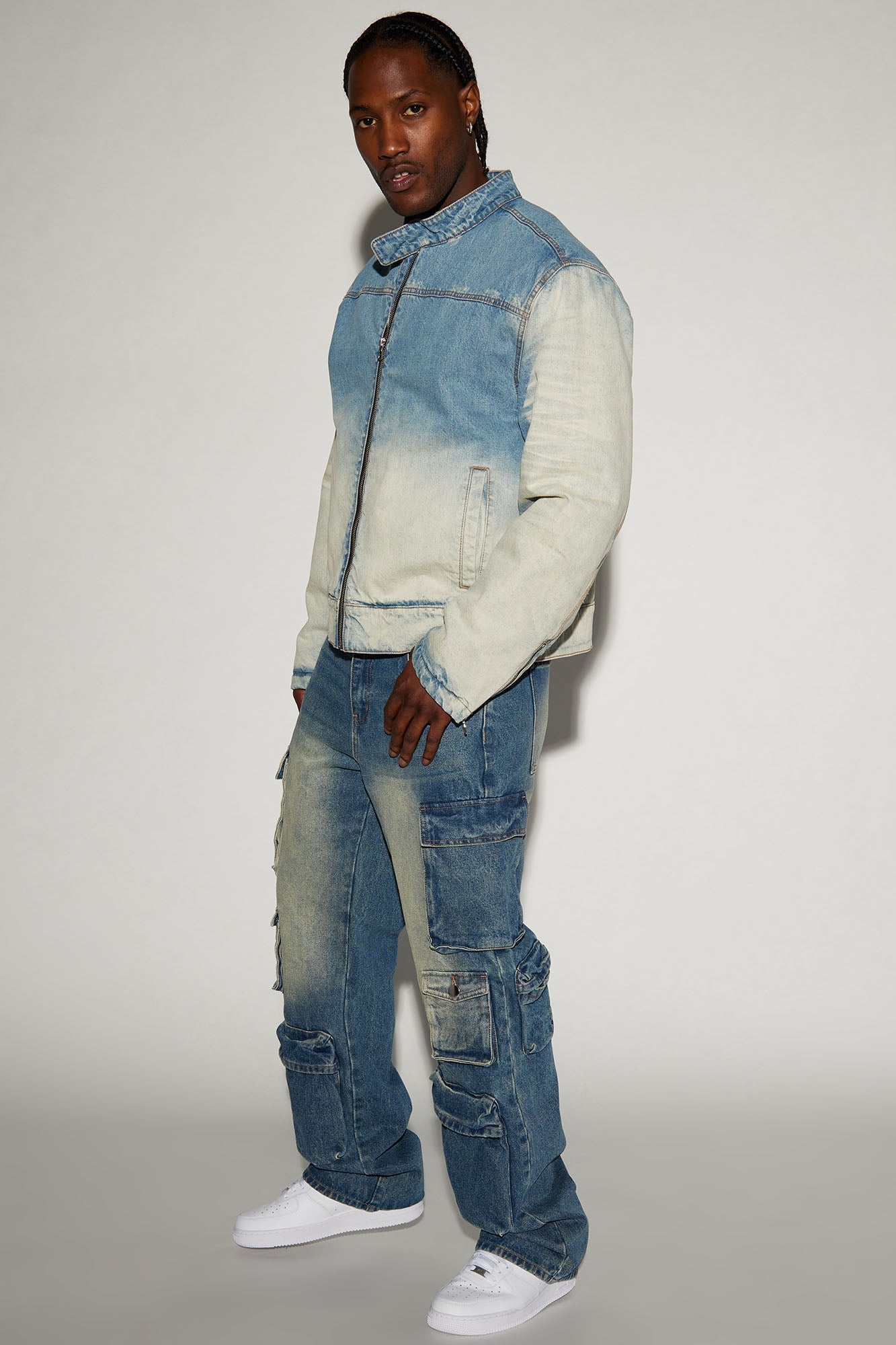 Stay Looking Rigid Straight Carpenter Jeans - VintageBlueWash