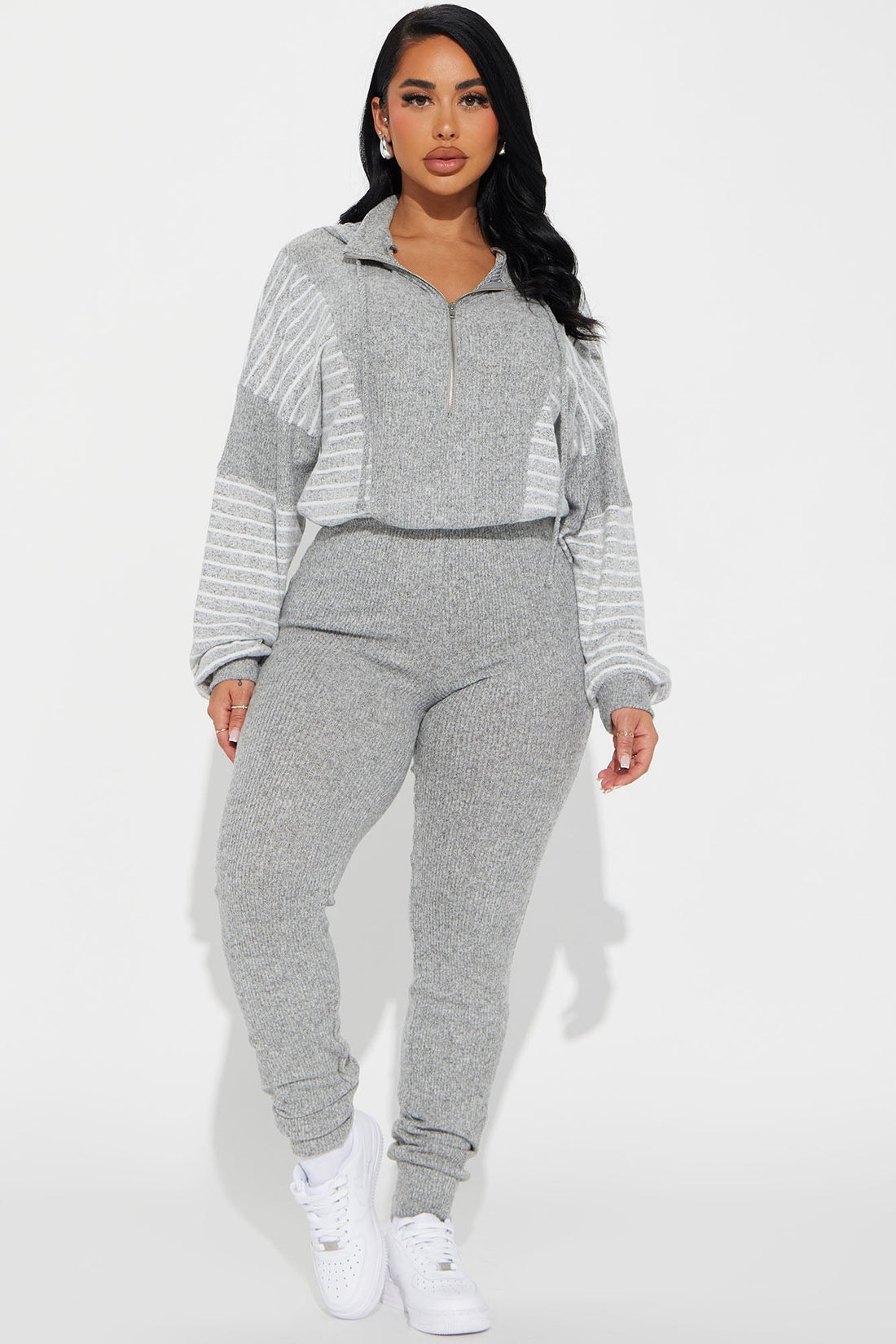 Chill Day Off Jumpsuit - Heather Grey