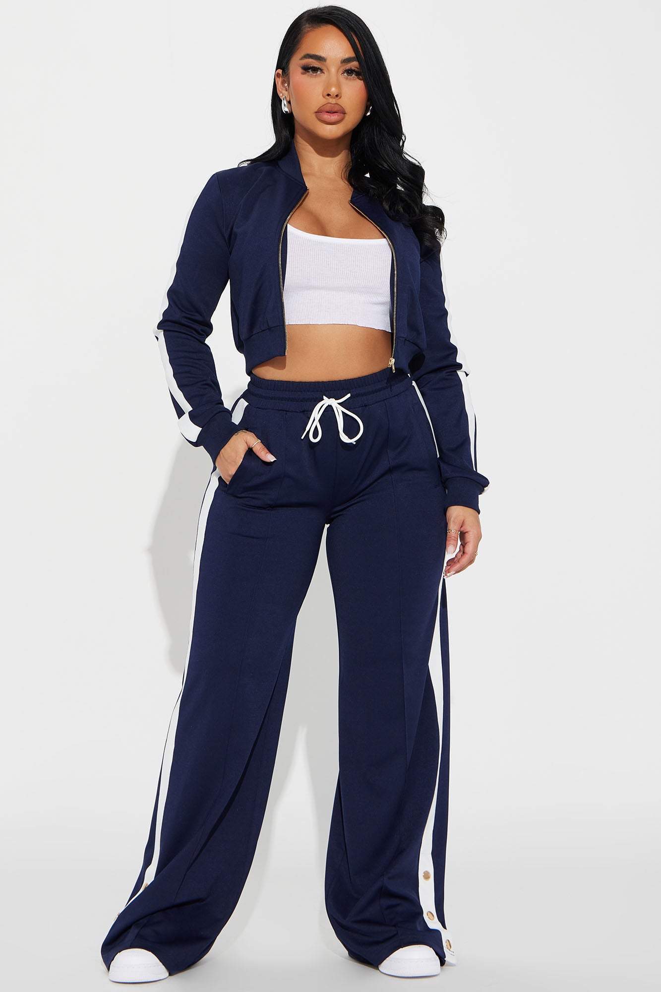 Hanging Out Later Track Pant Set - Navy