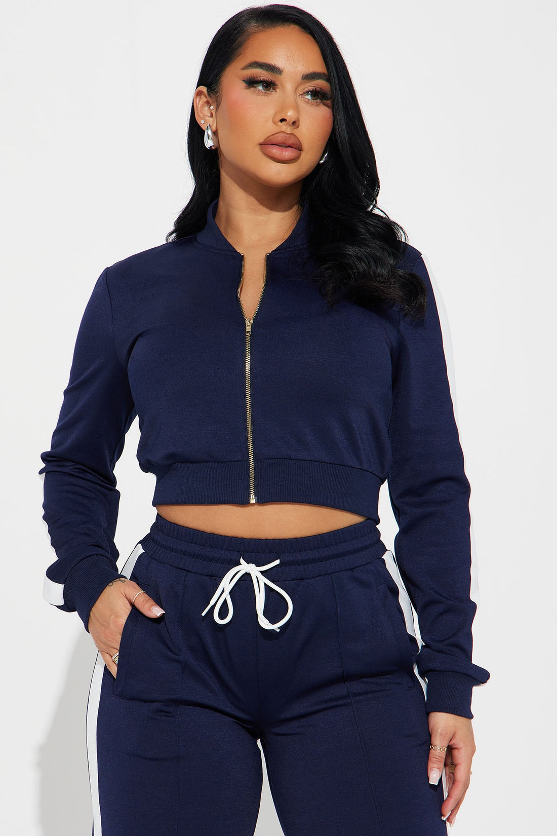 Hanging Out Later Track Pant Set - Navy