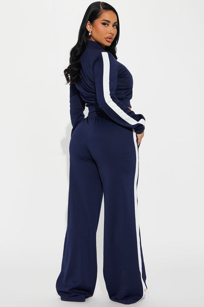 Hanging Out Later Track Pant Set - Navy