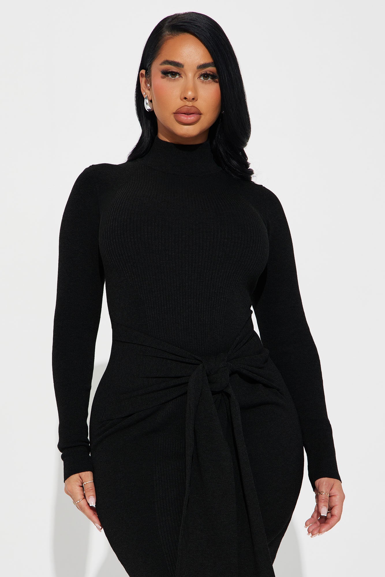Indy Sweater Midi Dress - Black