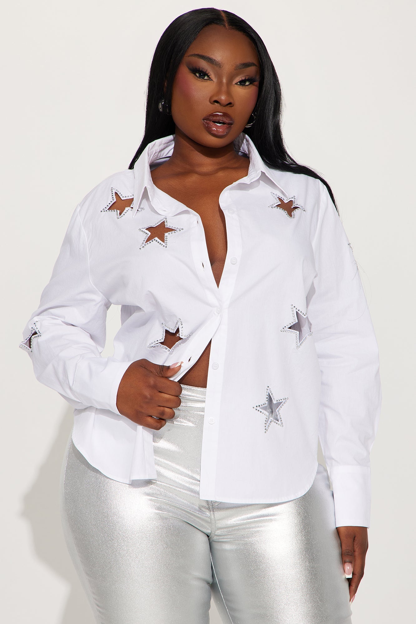 Lookin Like A Star Shirt - White/Silver