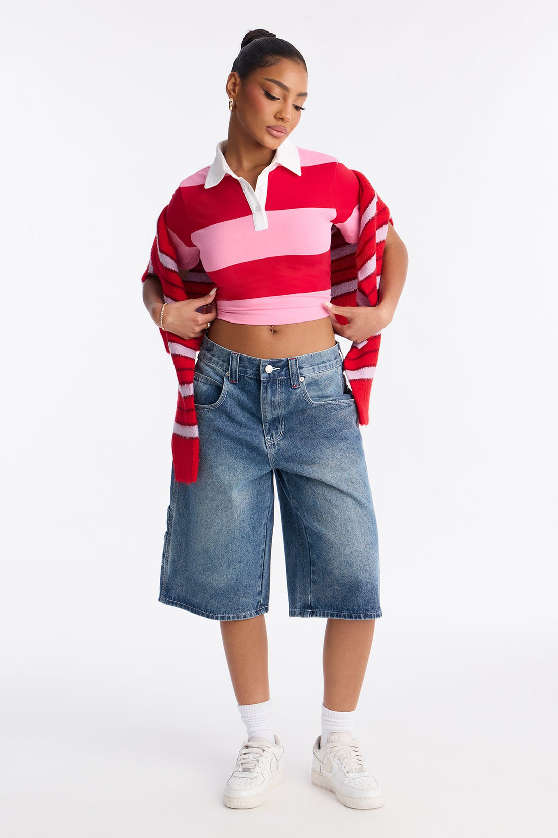 Have A Day Carpenter Denim Jorts - Medium Wash