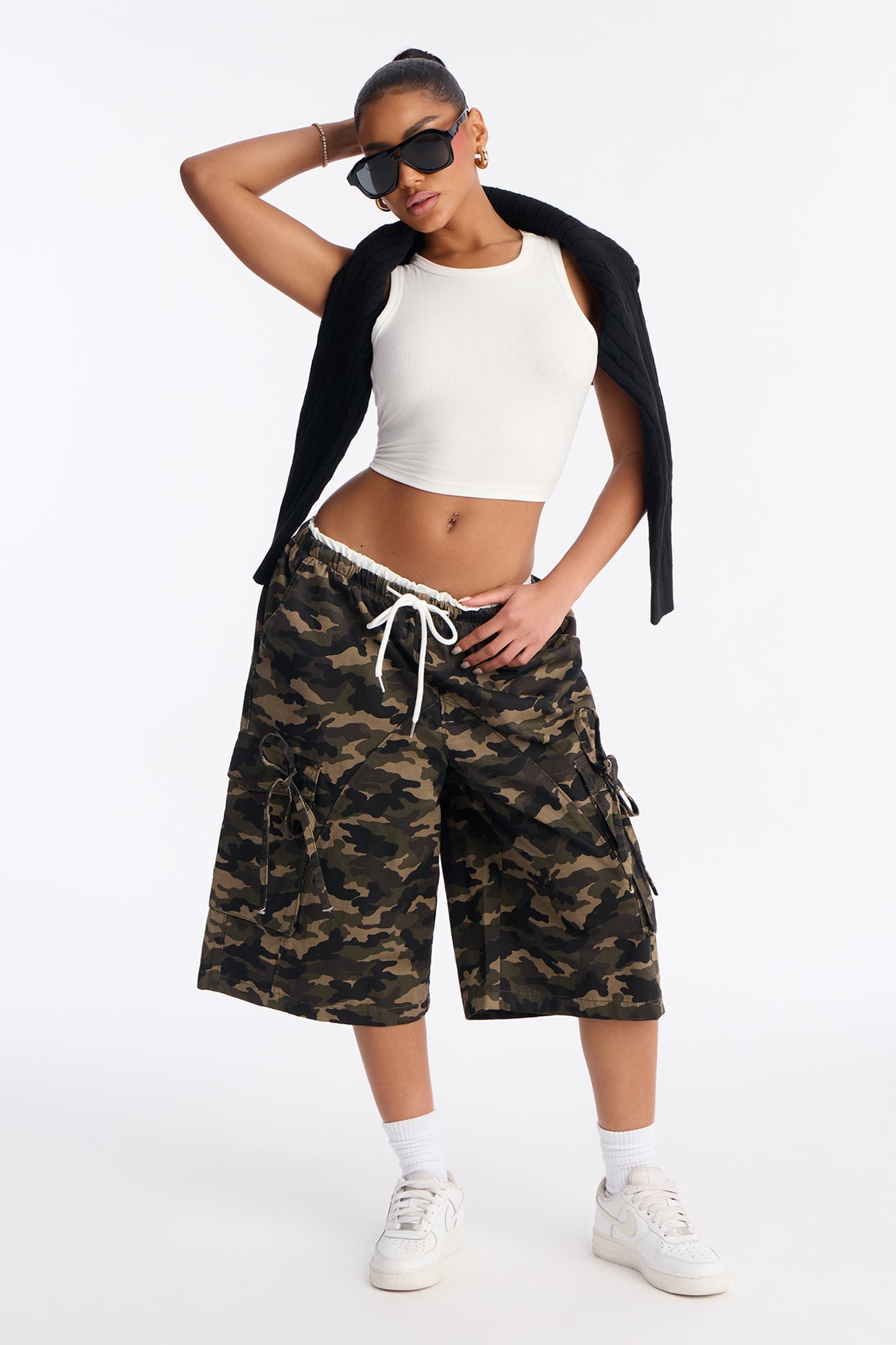 Cool Girl Boxer Waistband Camo Bermuda Short - Camouflage