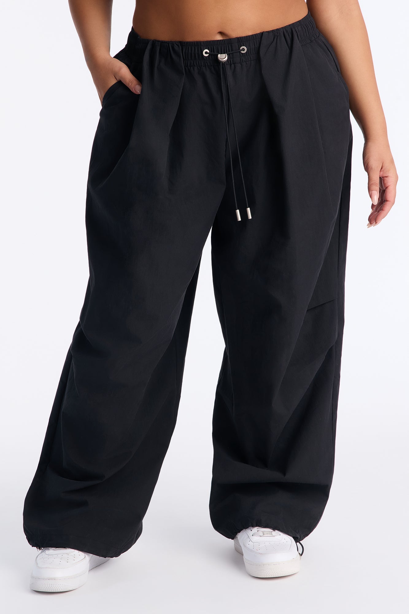 Here And Now Wide Leg Street Jogger 30″ - Black