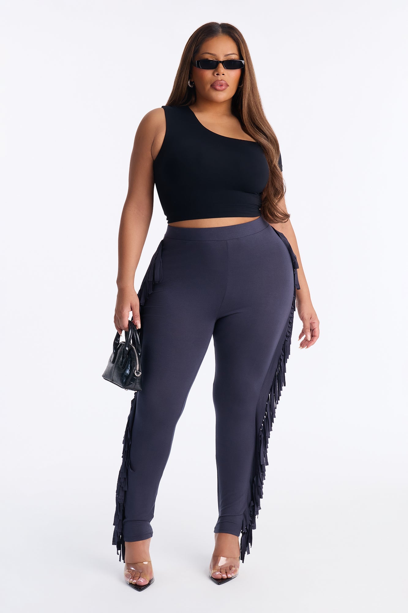 Shake It Like a Fringe Shaker Legging - Charcoal