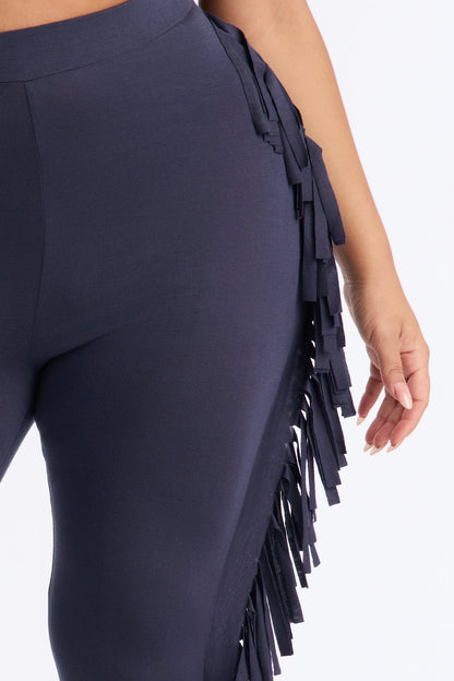 Shake It Like a Fringe Shaker Legging - Charcoal