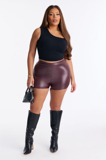 Look My Way Booty Short - Chocolate