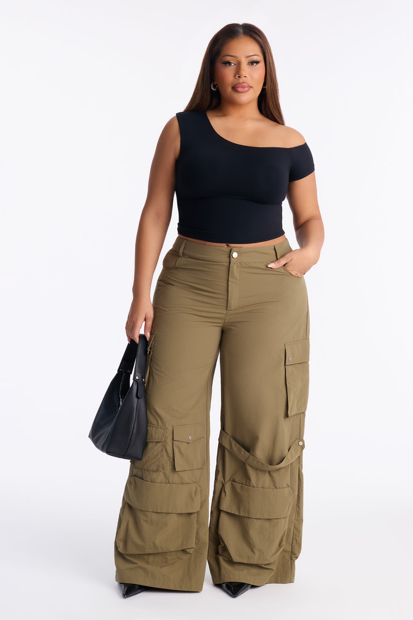 Tula Cargo High Rise Wide Leg Pant 32″ - Olive