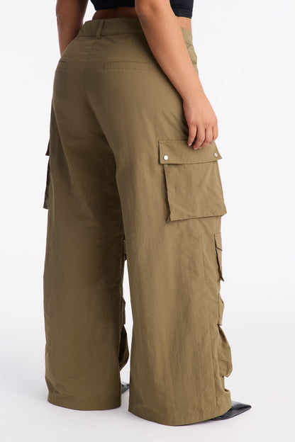 Tula Cargo High Rise Wide Leg Pant 32″ - Olive