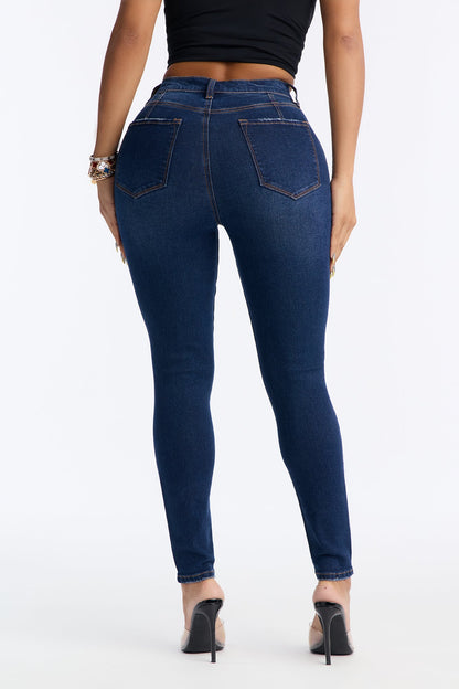 Living Life High Stretch Skinny Jeans - Dark Wash