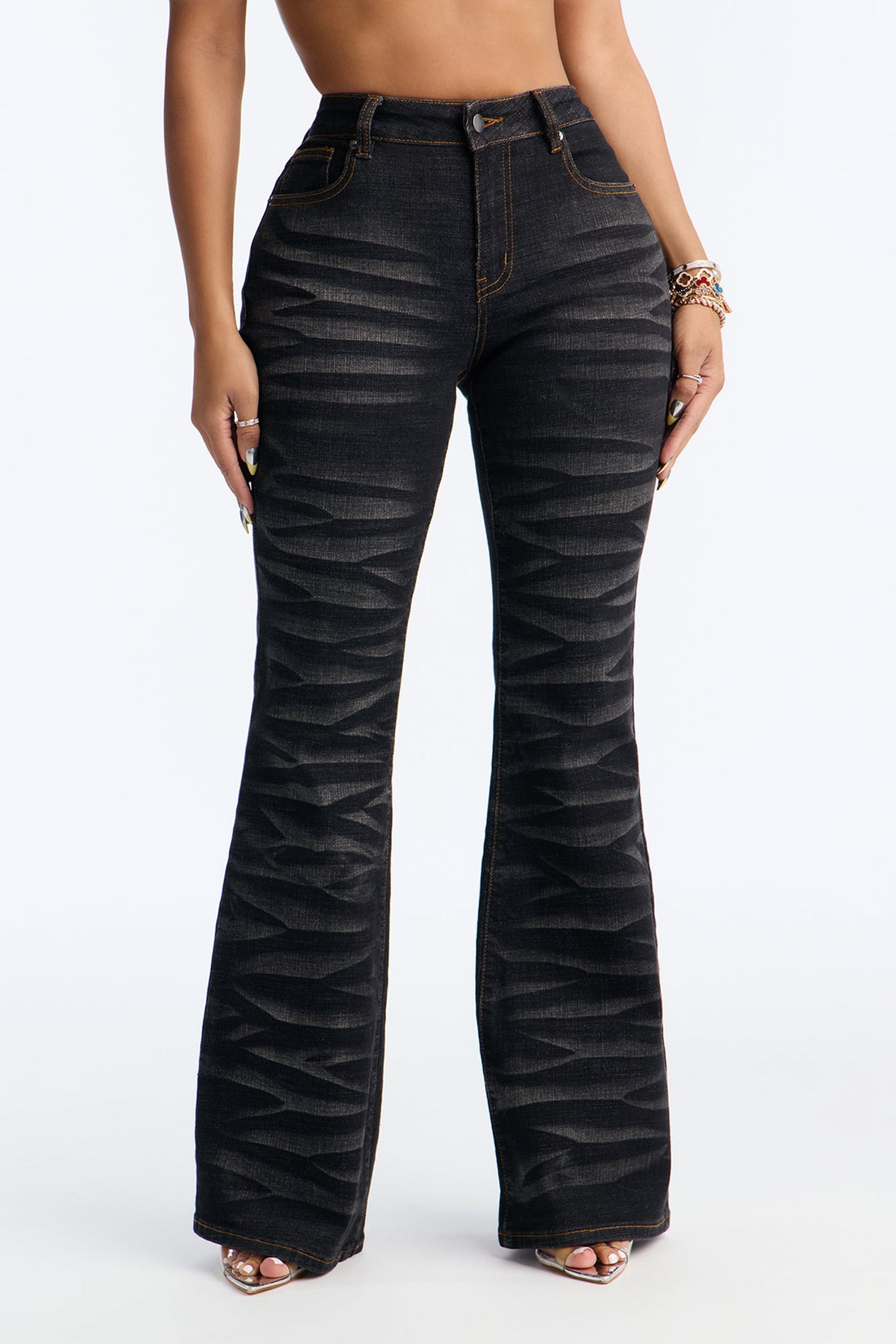 No Secrets Stretch Flare Jeans - Black