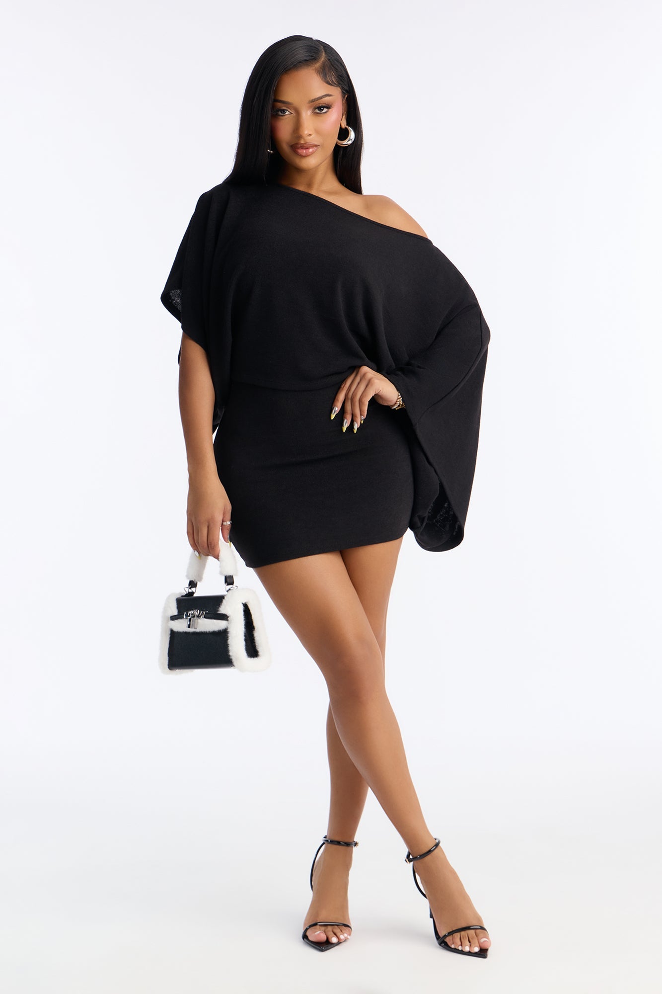 Isabella Strapless Sweater Mini Dress Set - Black