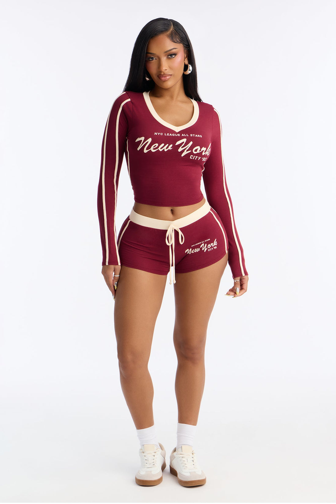 New York City Micro Short Set - Burgundy