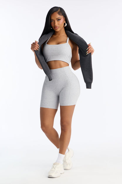 Lana Biker Short Set - Grey