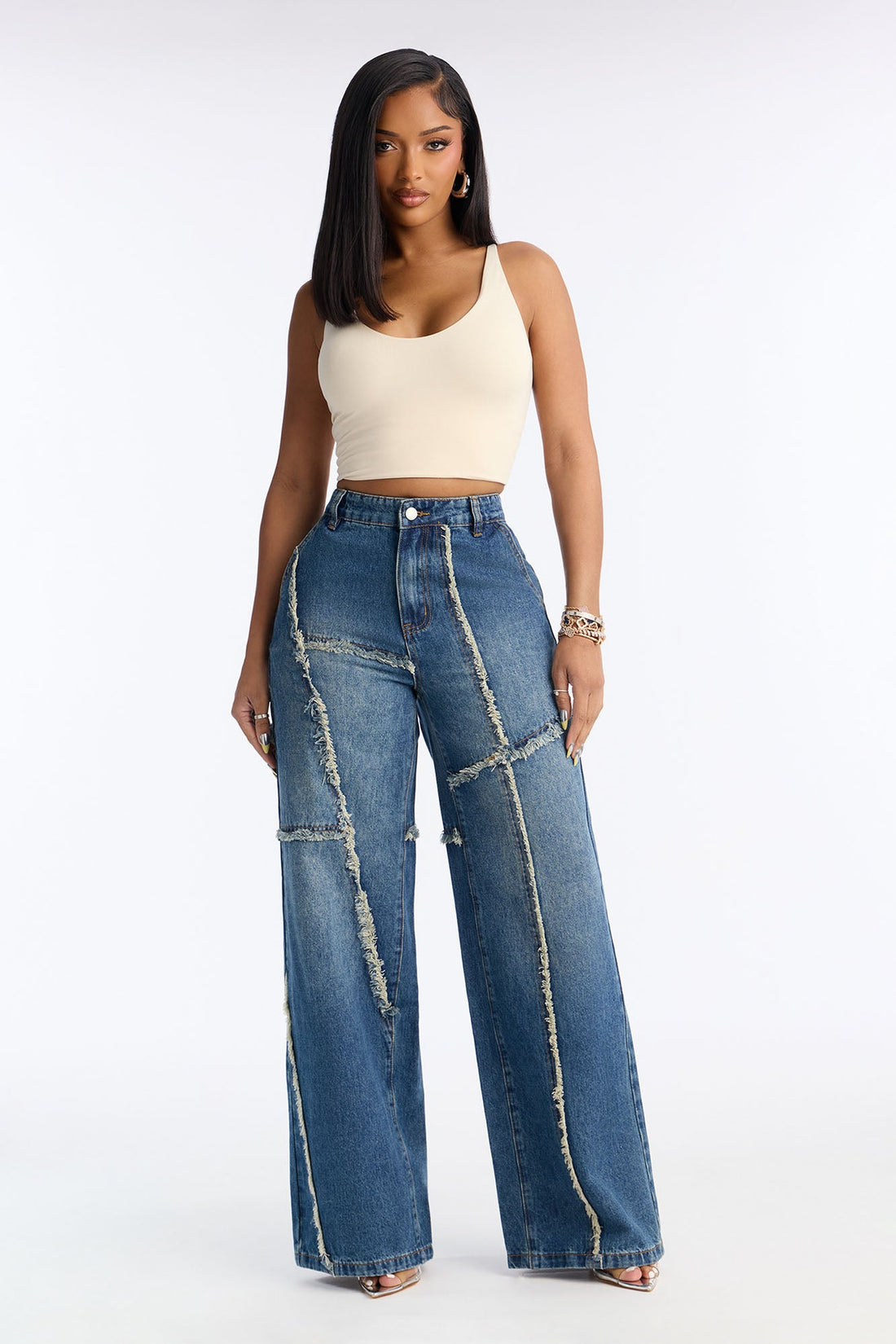 Worn Wild Frayed Denim Jeans - Dark Wash