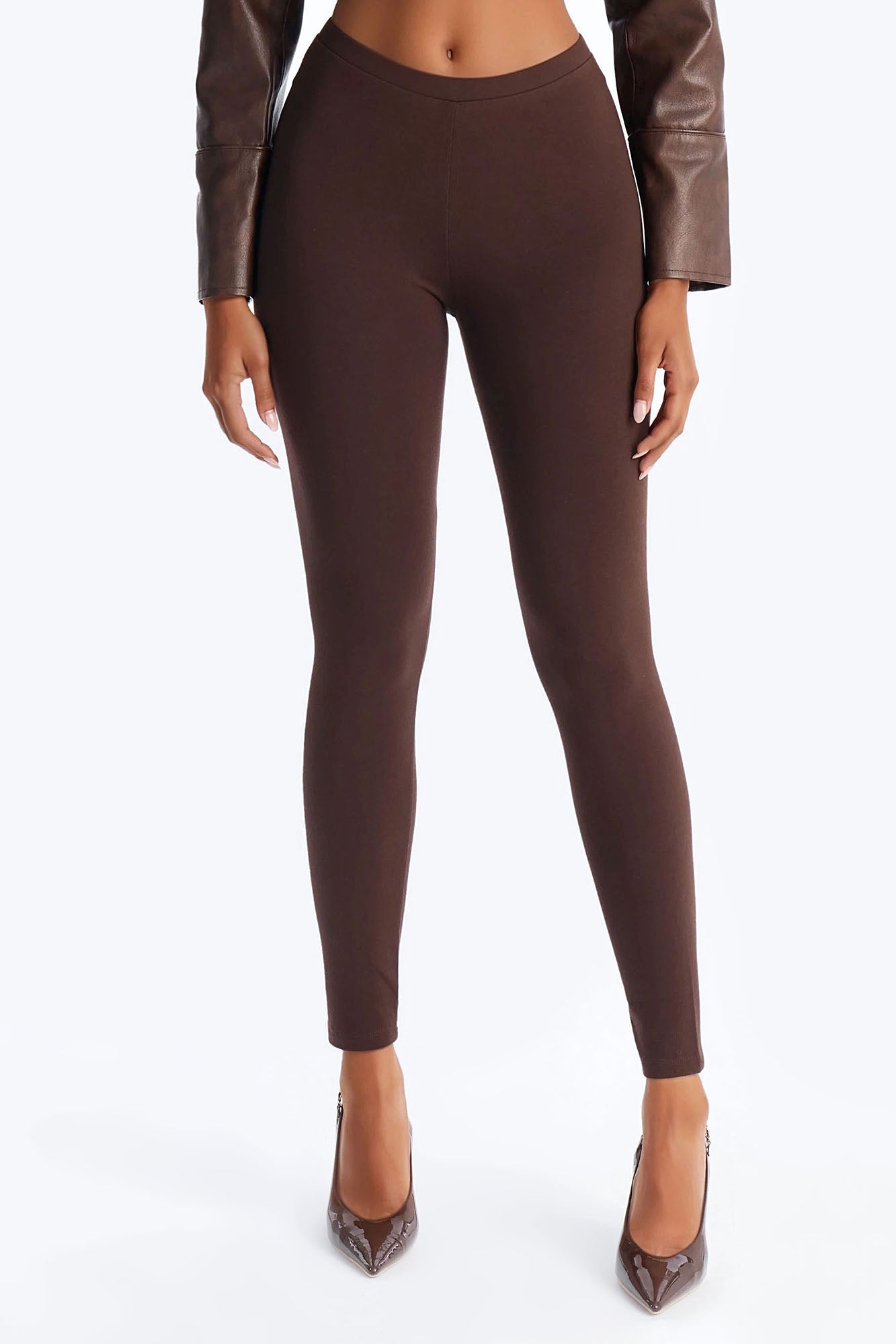 Quinn Mid Rise Every Day Cotton Legging 29″ - Chocolate