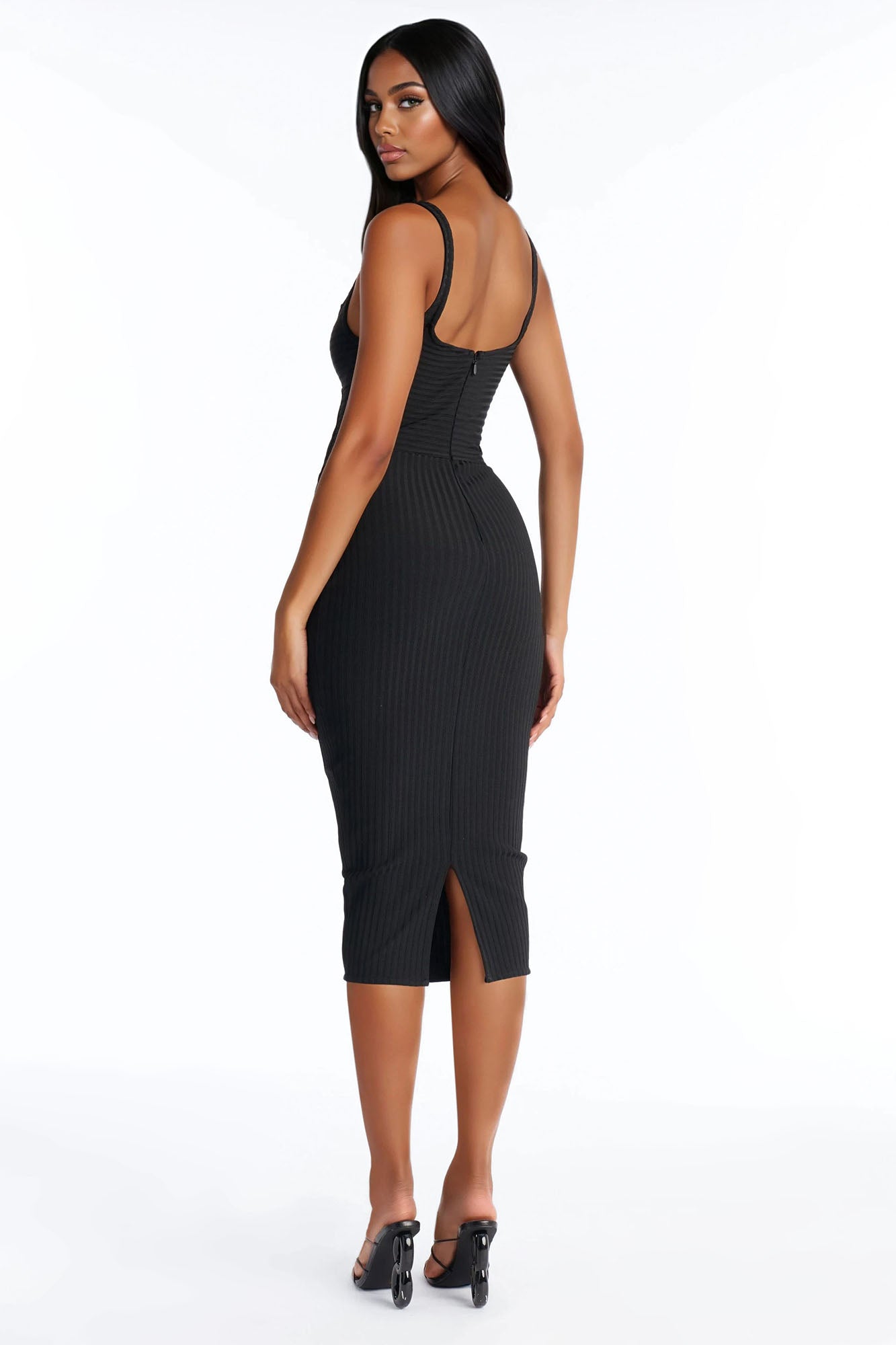 No Cuts Given Bandage Midi Dress - Black
