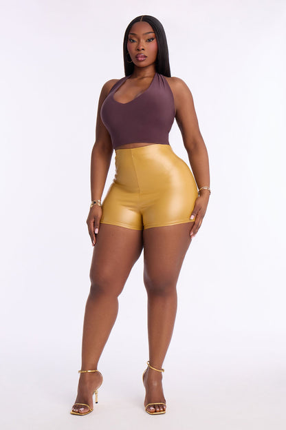 Look My Way Booty Short - Mustard