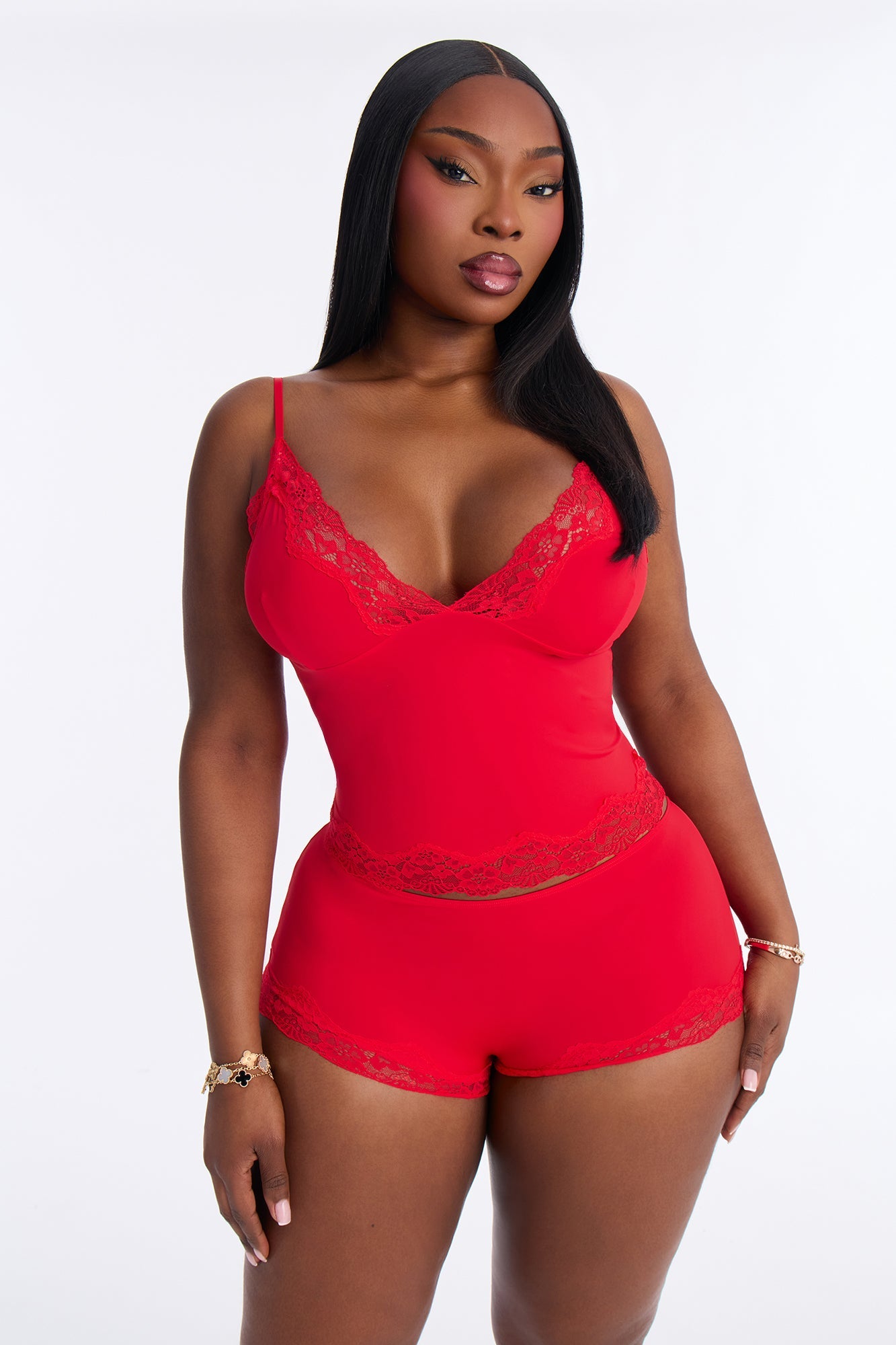 Sweet Dreams Tonight Cami PJ Short Set - Red