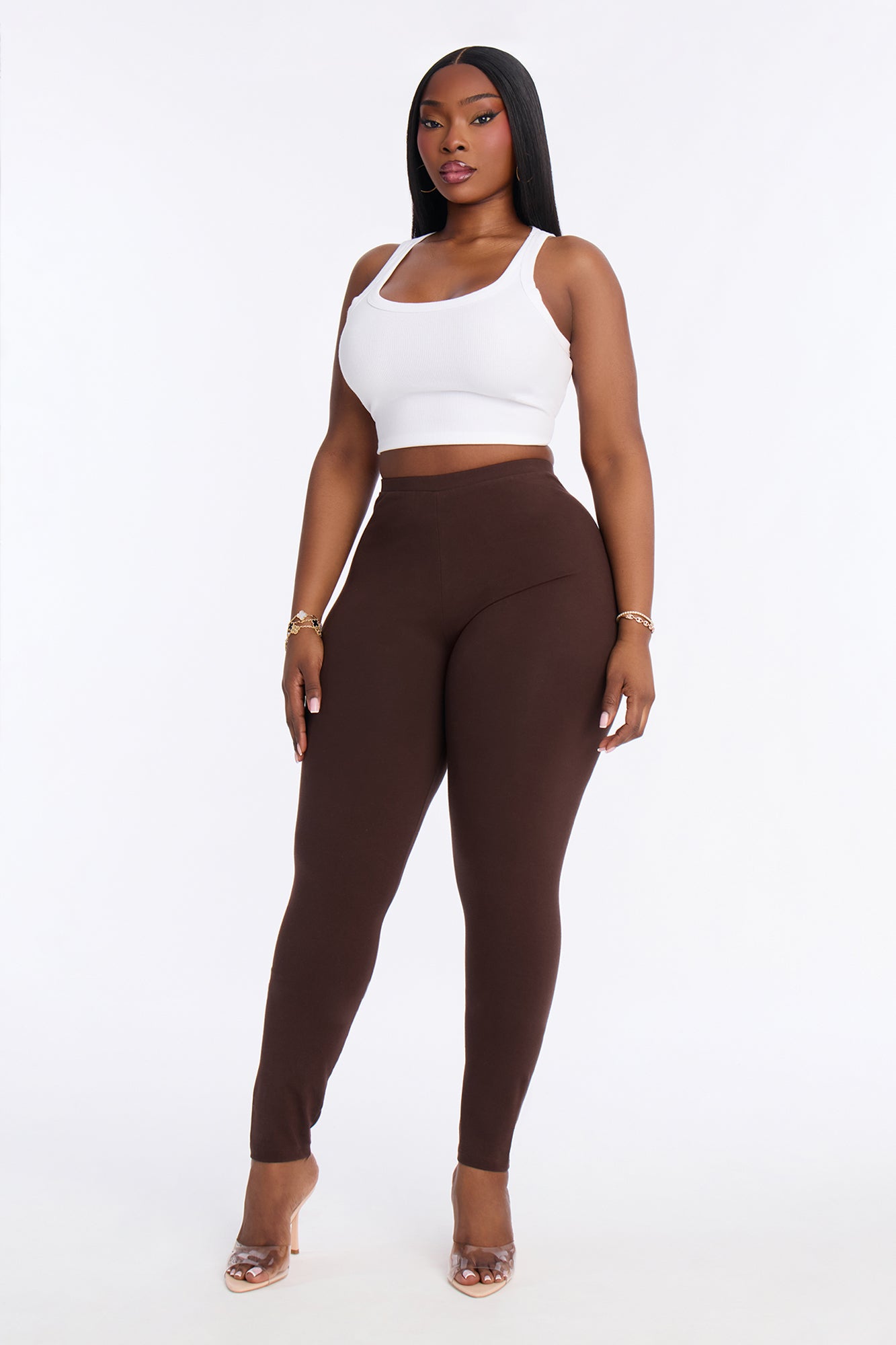 Quinn Mid Rise Every Day Cotton Legging 29″ - Chocolate