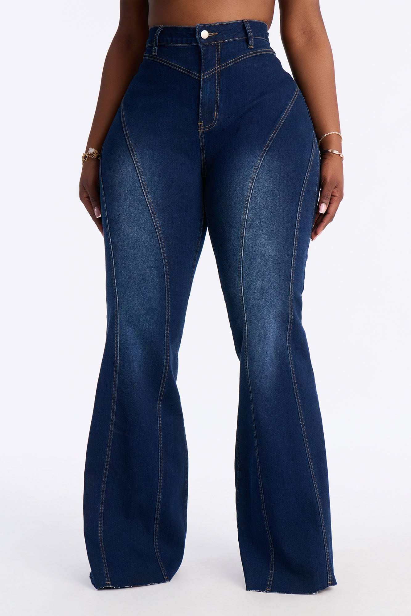 Vivienne Stretch Flare Leg Jeans - Dark Wash