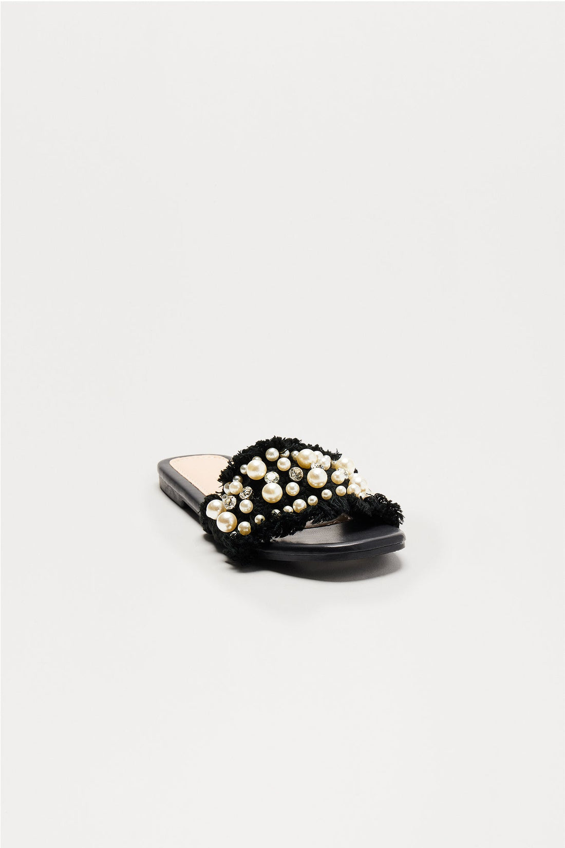 Jamari Pearl Embellished Sandals - Black