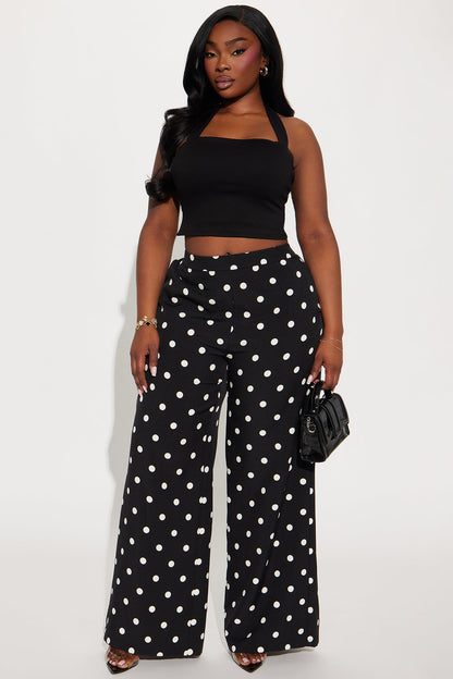 Lucelia Polka Dot Trouser Pant - Black/White