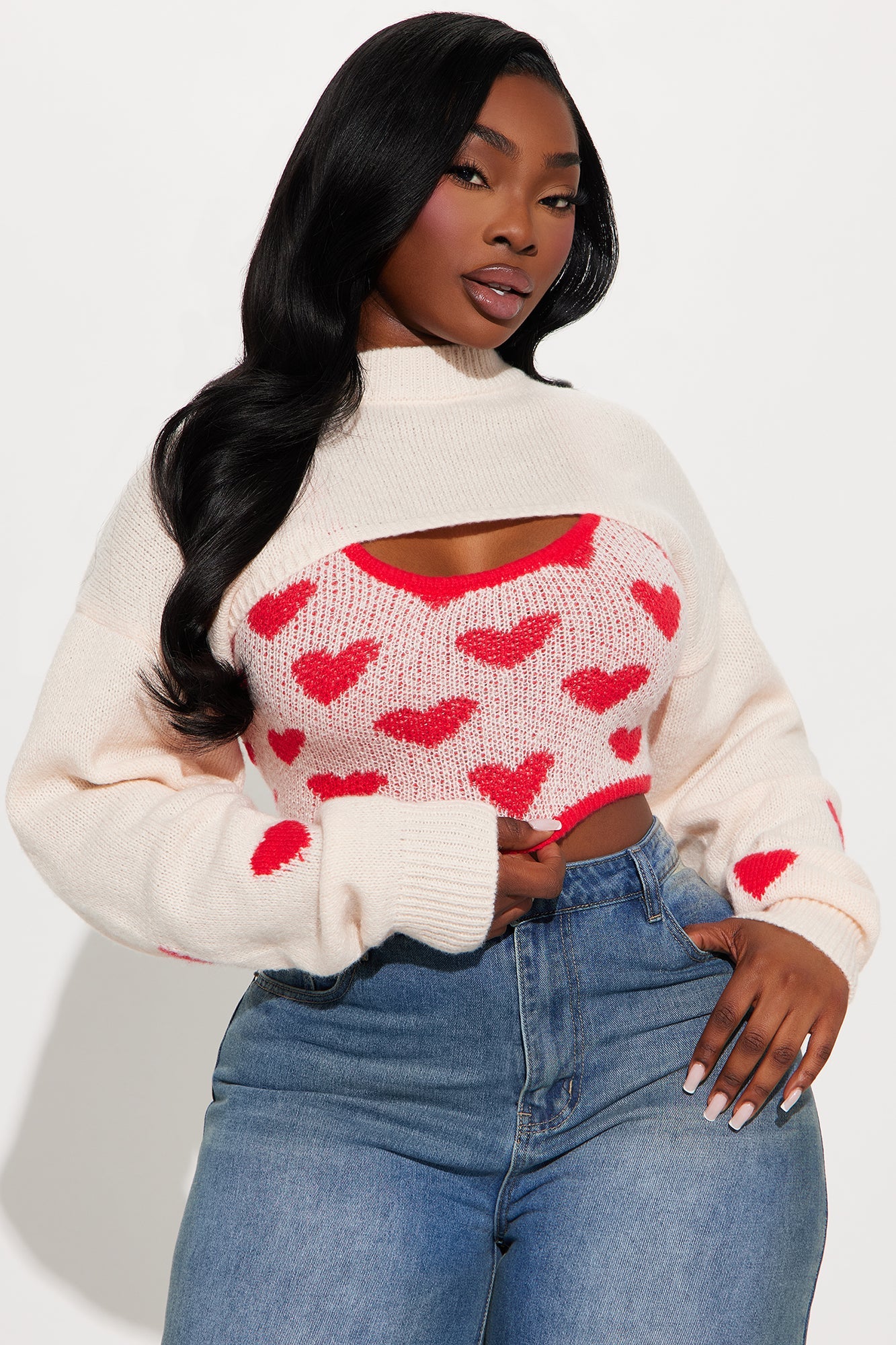 Lovers Lane Sweater Set - Pink/combo