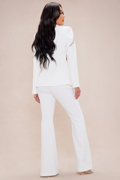 Bella Embellished Suit Set - Off White