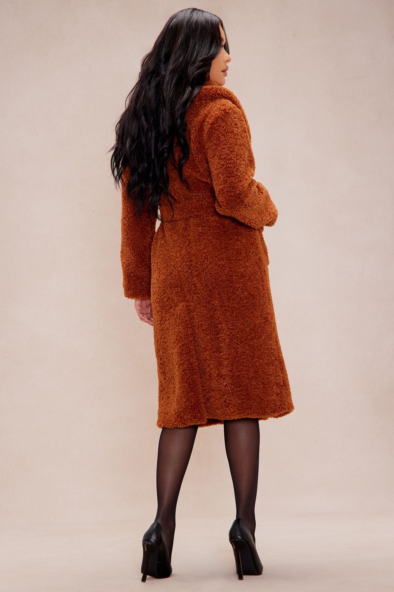 Alyssa Faux Fur Coat - Cognac