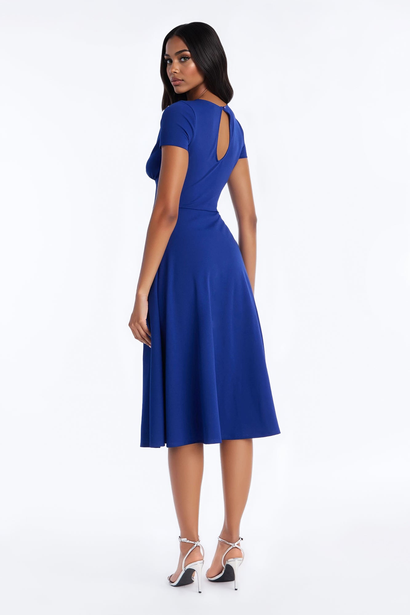 Charolette Short Sleeve Midi Dress - Navy