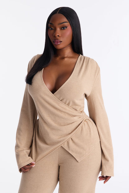 Bailey Flare Leg Pant Set - Taupe