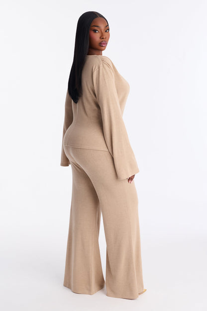 Bailey Flare Leg Pant Set - Taupe