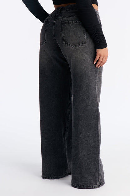 Tall Westside Low Rise Wide Leg Jean - Black Wash