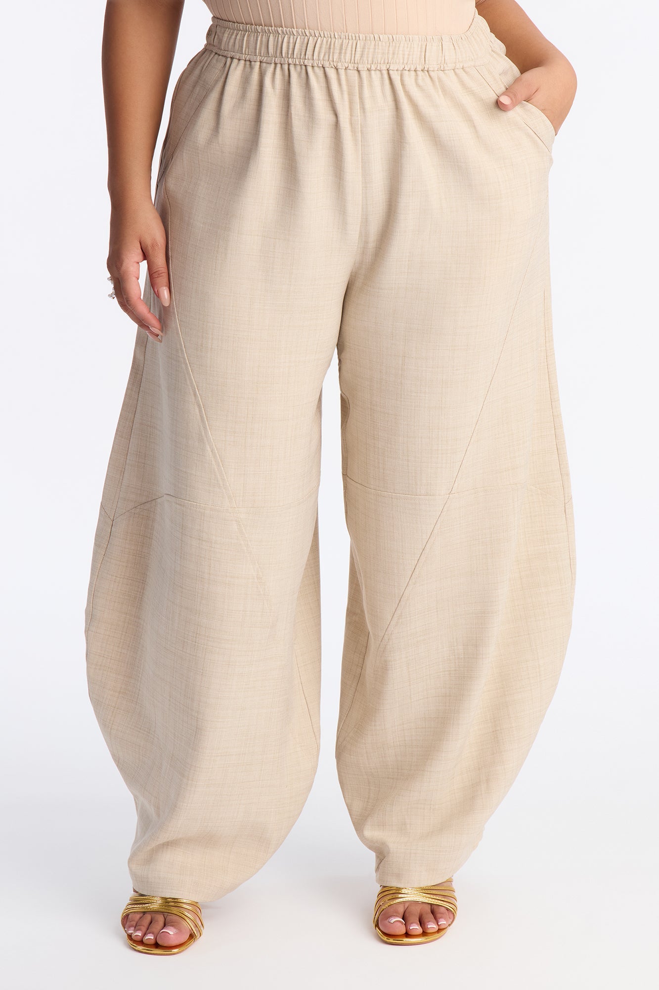 Boardwalk Breeze Barrel Leg Pant 30″ - Cream